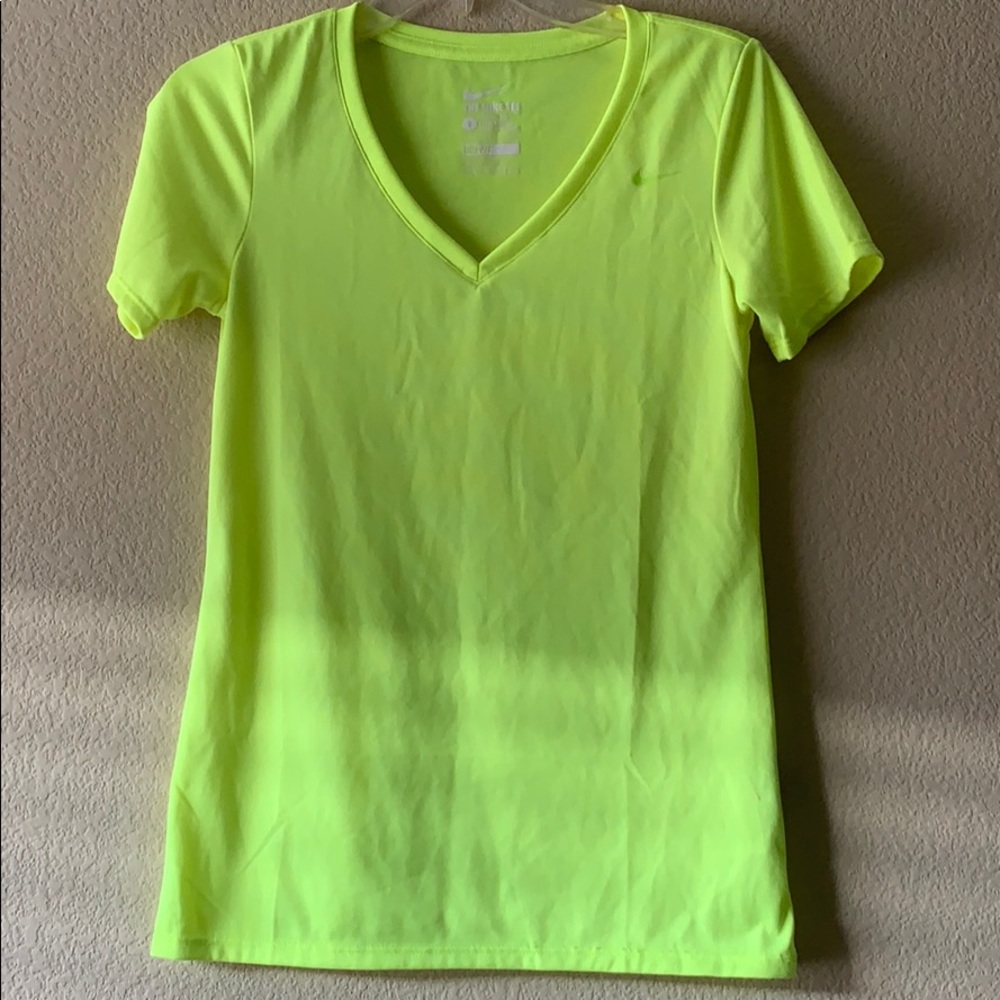 Neon Yellow Nike Dri-fit. Tee